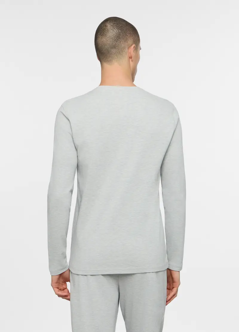 Maglietta Del Pigiama In Misto Cotone Uomo, Grigio chiaro miniatura 2