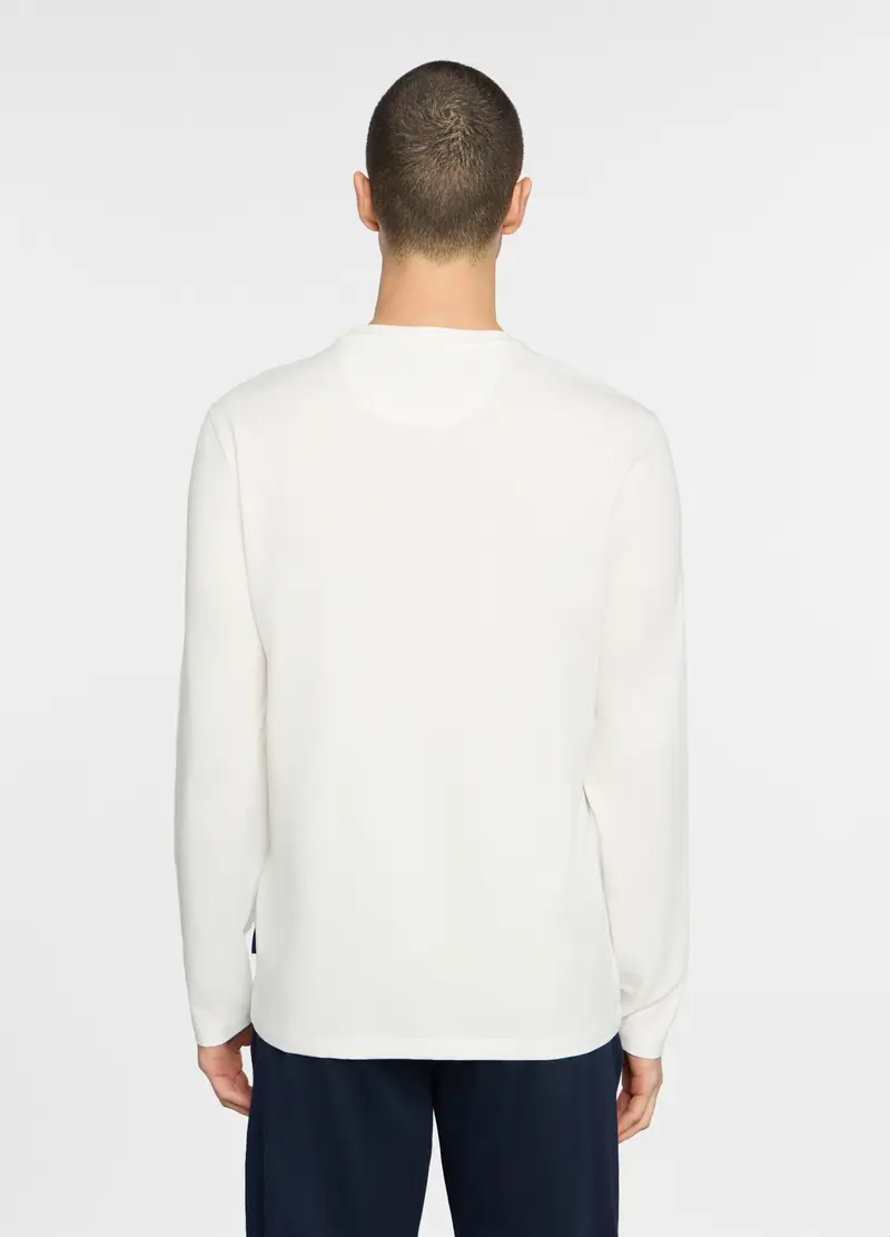 Maglietta In Jersey Di Cotone Uomo, Unisex, Bianco avorio miniatura 2