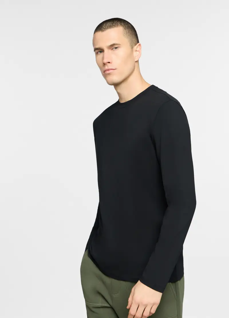 Maglietta In Jersey Di Cotone Uomo, Unisex, Nero