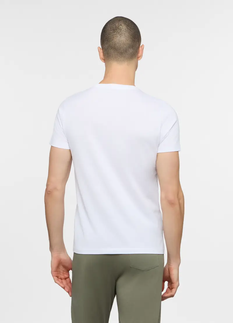 Maglietta Intima In Cotone Uomo, Bianco ottico miniatura 2