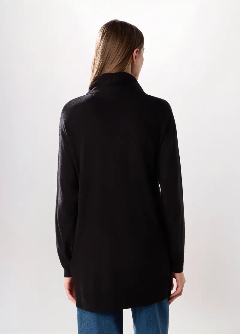 Maglione A Collo Alto Donna, Nero