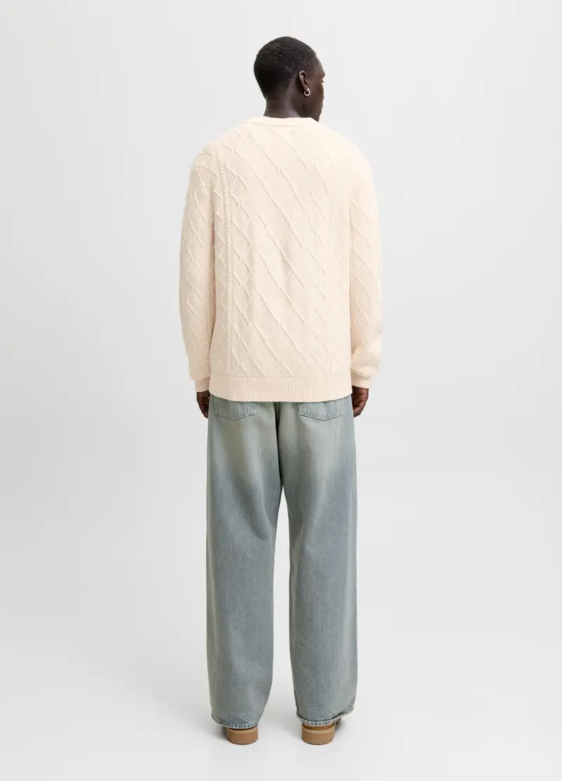 Maglione A Rombi Uomo, Unisex, Bianco avorio miniatura 2