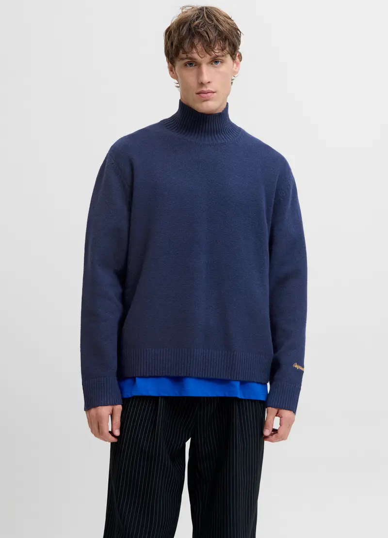 Maglione Collo Alto Uomo, Unisex, Blu navy miniatura 2