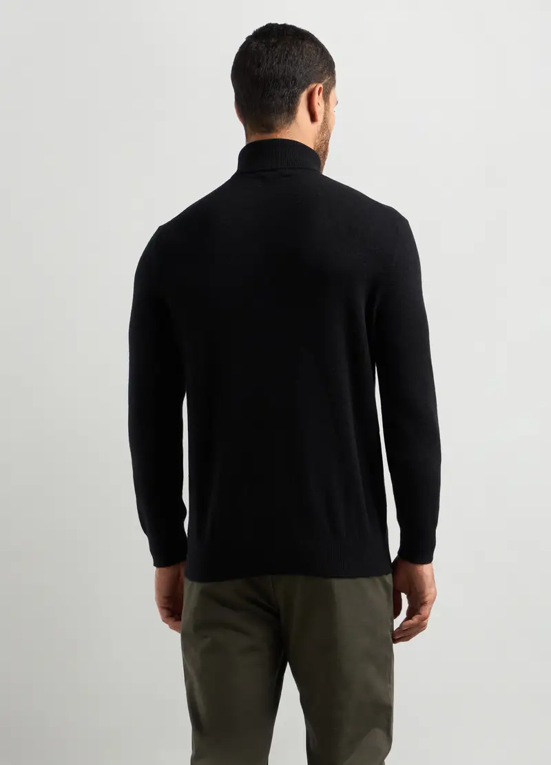 Maglione Dolcevita In Puro Cashmere Uomo, Nero miniatura 2