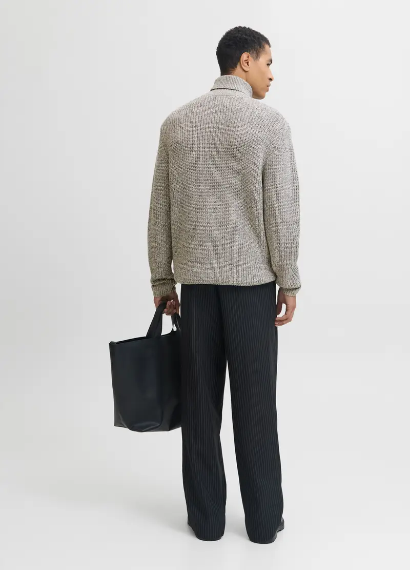 Maglione Dolcevita Mouliné Uomo, Unisex, Grigio melange miniatura 2