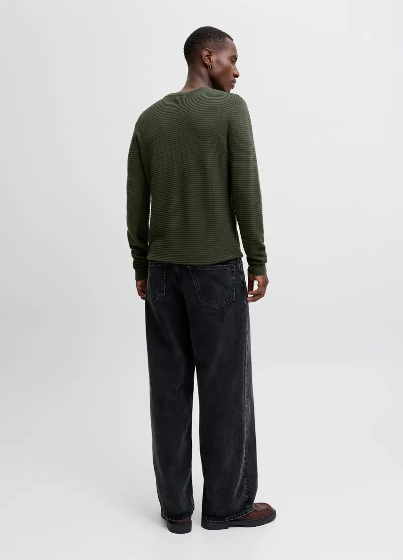 Maglione Girocollo Con Motivo In Rilievo Uomo, Unisex, Verde militare miniatura 2