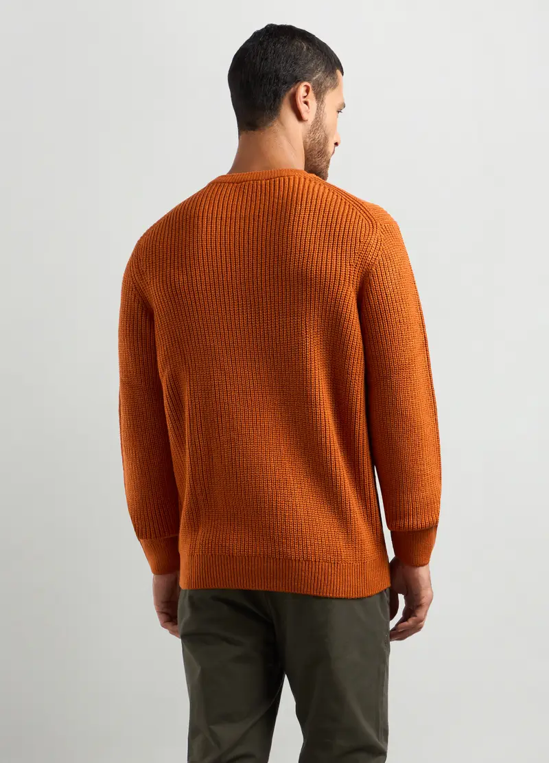 Maglione Girocollo Costa Inglese Uomo, Arancione scuro miniatura 2