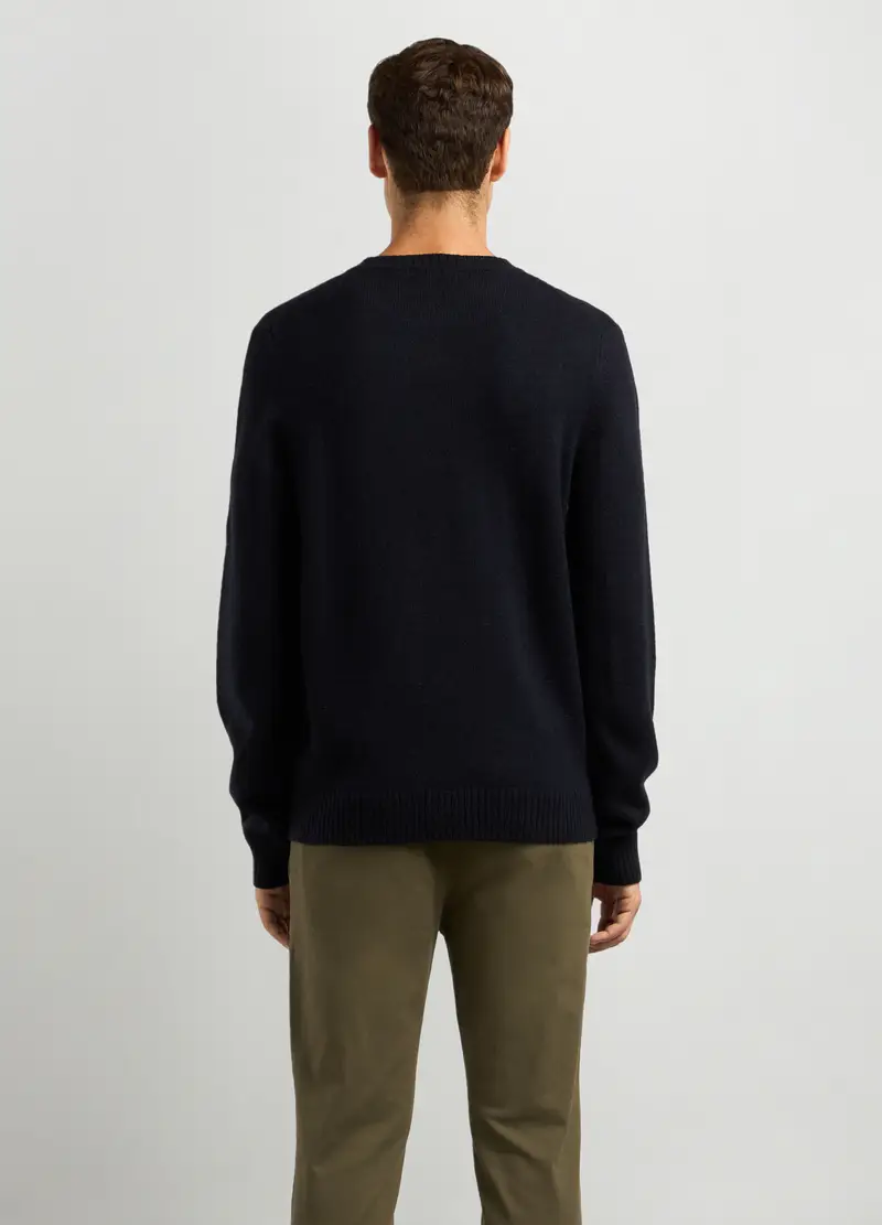 Maglione Girocollo Maglia Rasata Uomo, Nero miniatura 2