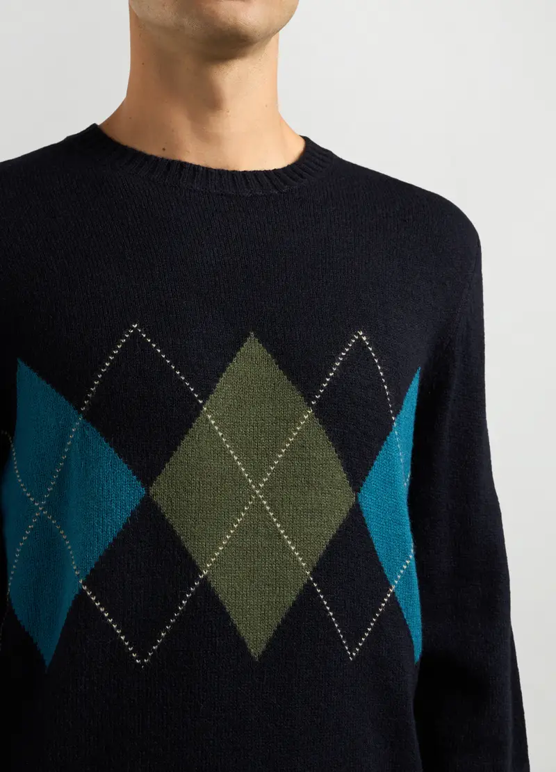 Maglione Girocollo Maglia Rasata Uomo, Nero miniatura 3