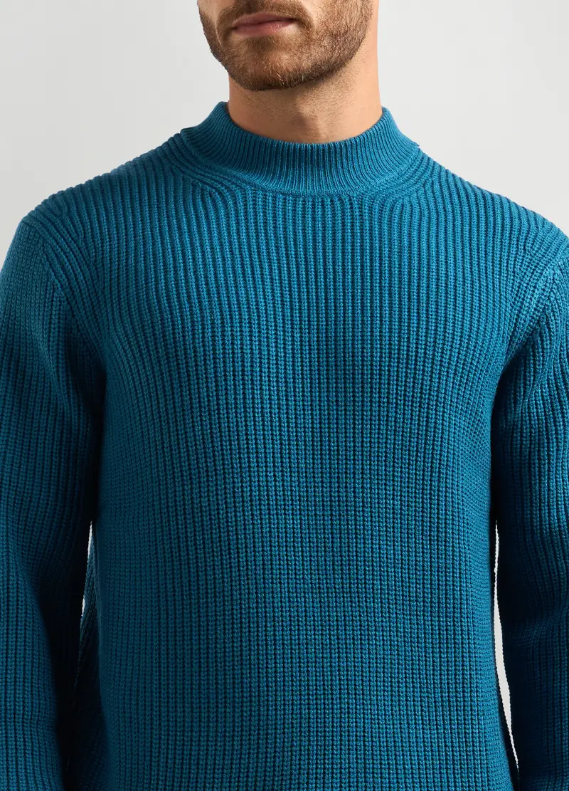 Maglione Lupetto Costa Inglese Uomo, Blu avio miniatura 3