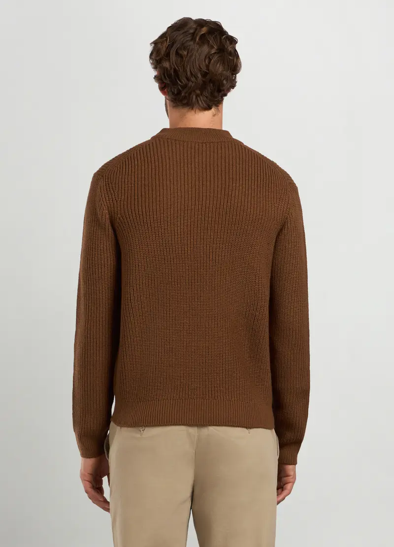 Maglione Lupetto Costa Inglese Uomo, Marrone chiaro miniatura 2