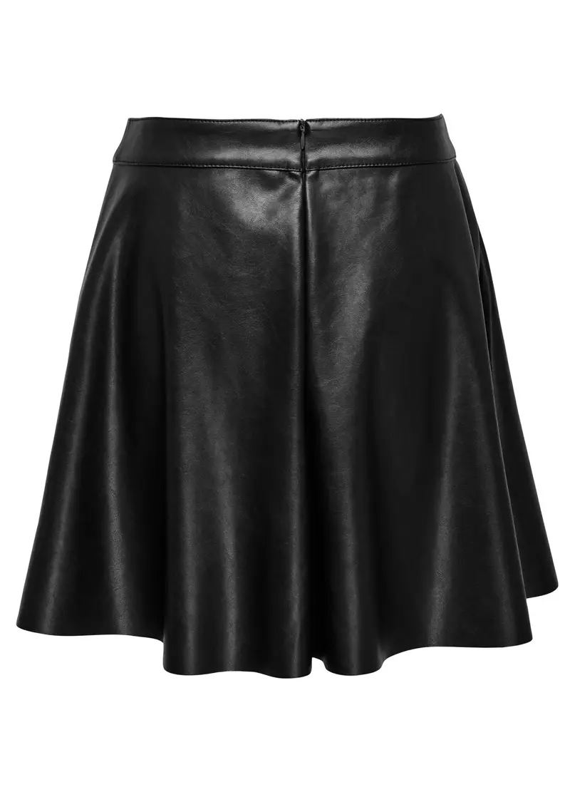 Minigonna In Eco Pelle Donna, Unisex, Nero miniatura 2