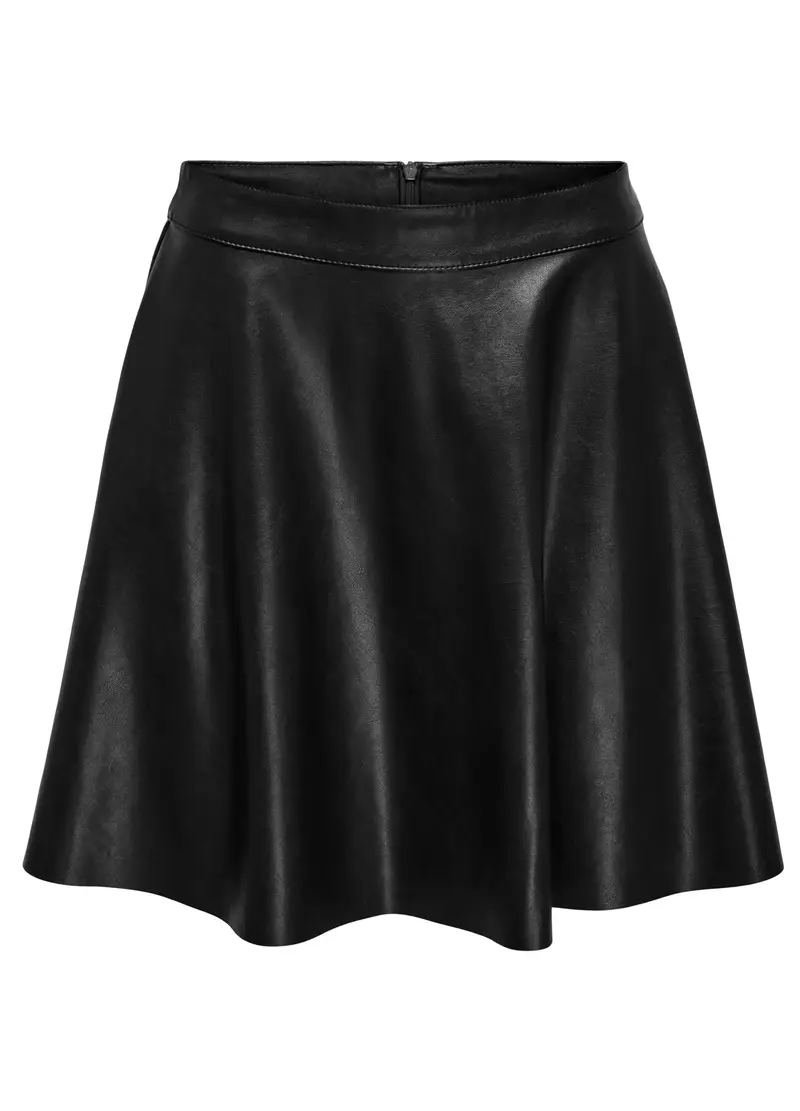 Minigonna In Eco Pelle Donna, Unisex, Nero