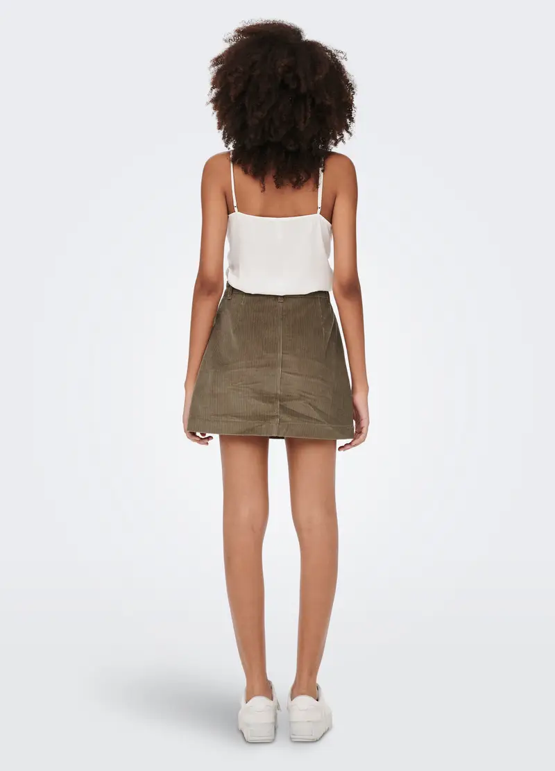 Minigonna In Velluto A Coste Donna, Unisex, Marrone miniatura 2