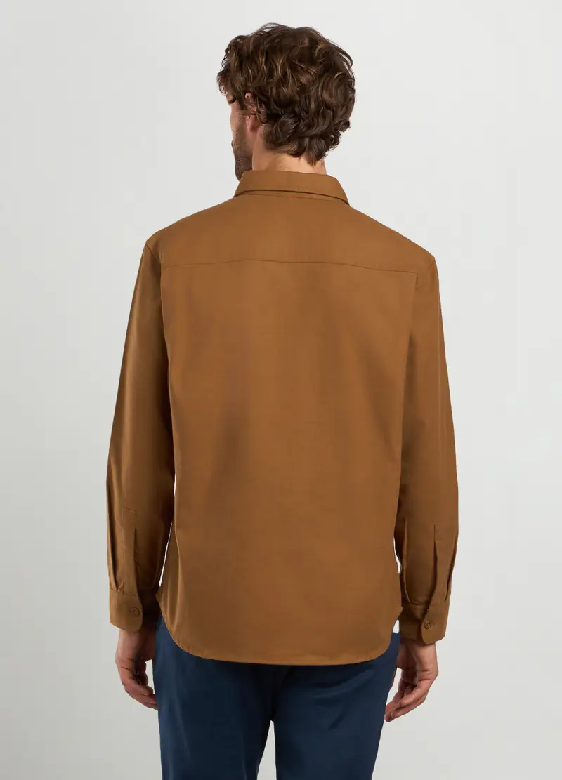 Overshirt In Flanella Uomo, Marrone antilope miniatura 2