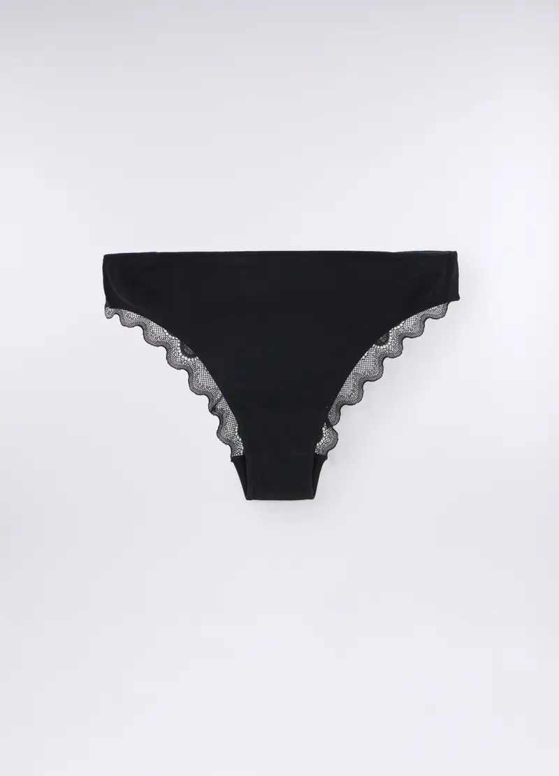 Pack 2 Brasiliana In Jersey Di Cotone Stretch Donna, Nero