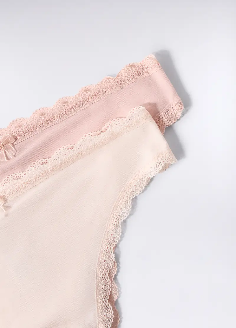 Pack 2 Brasiliana In Jersey Di Cotone Stretch Donna, Rosa pastello miniatura 2