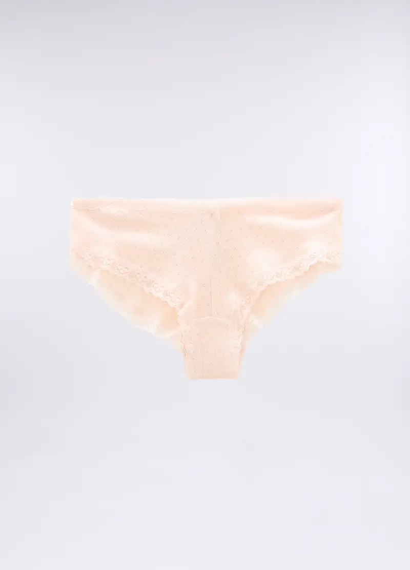 Pack 2 Brasiliana In Puro Cotone Pointelle Donna, Rosa pastello