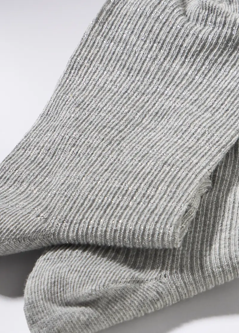 Pack 2 Calze Corte In Cotone Stretch Donna, Grigio cenere miniatura 2