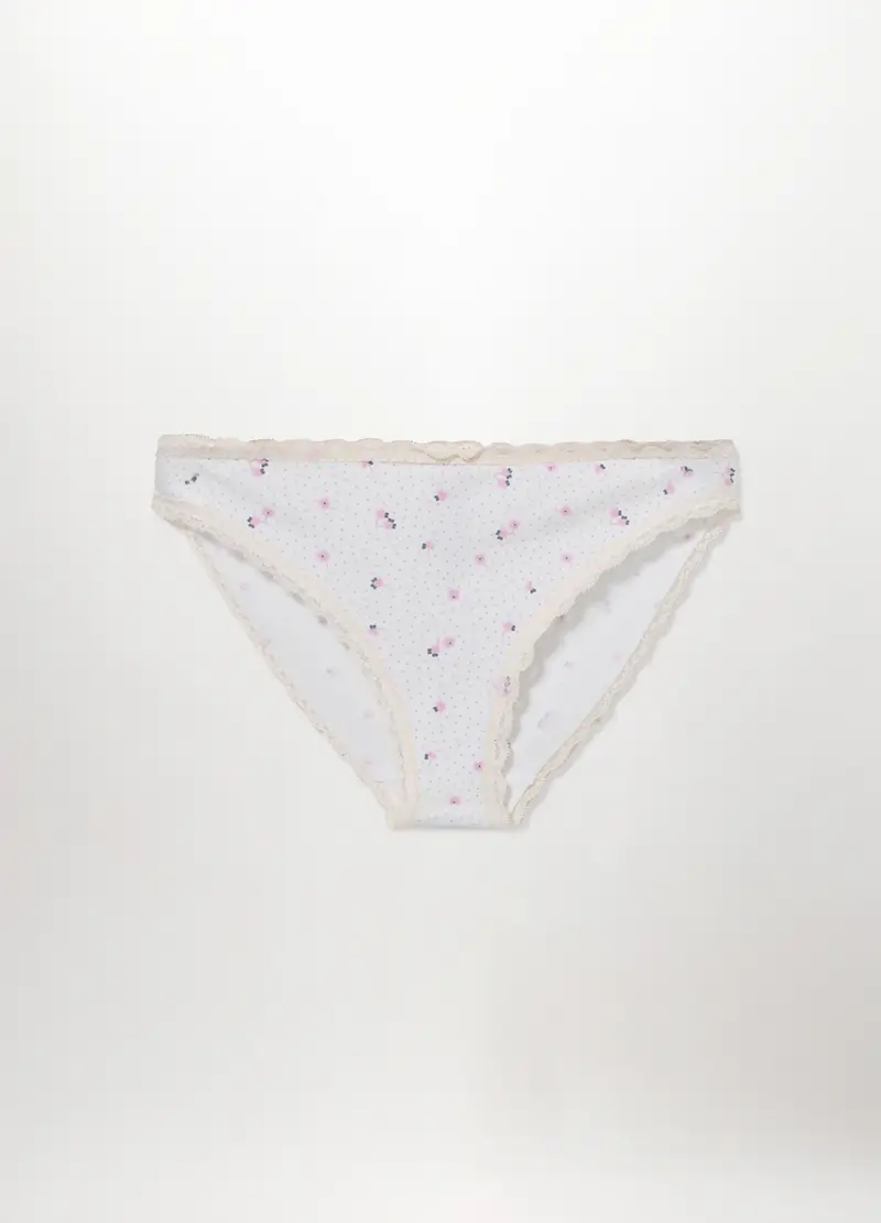 Pack 2 Slip In Cotone Donna, Bianco/Blu