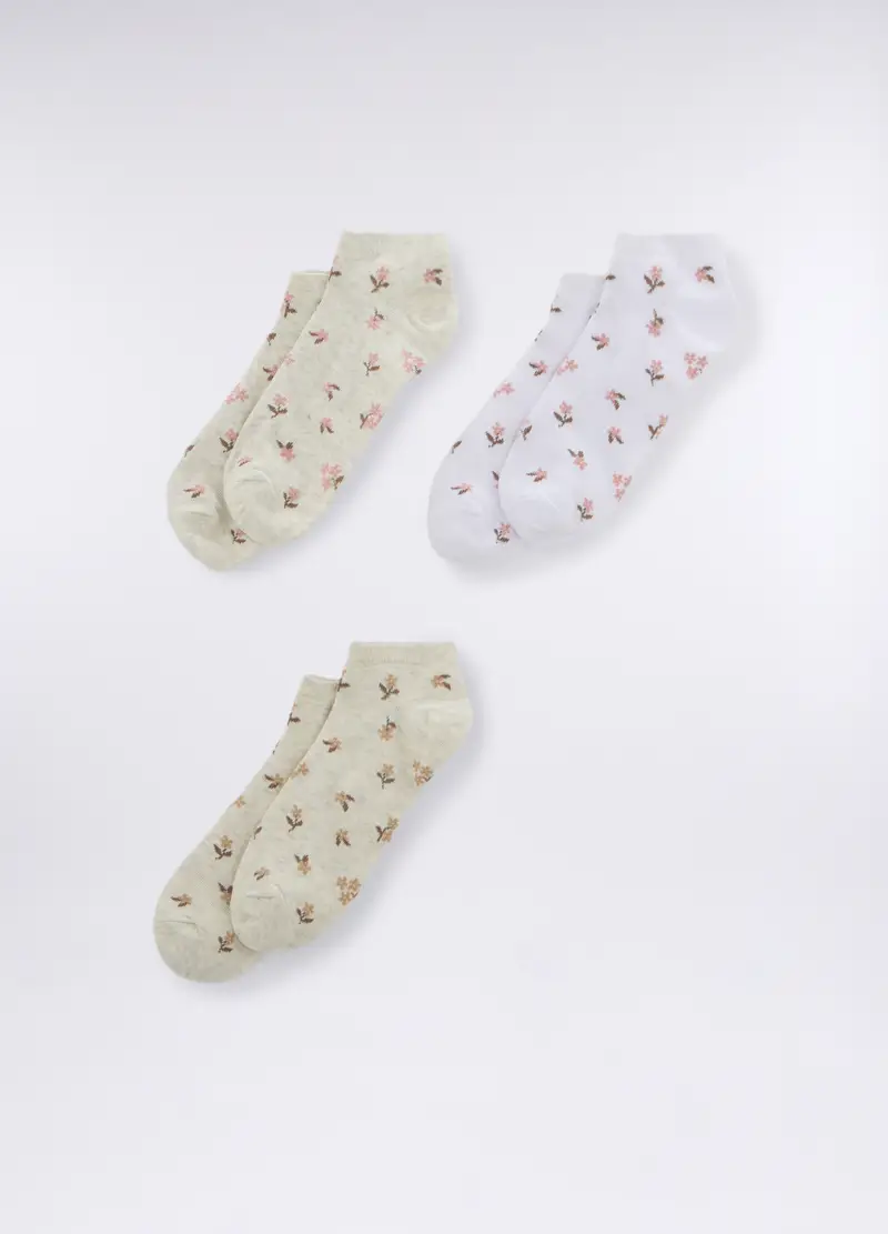 Pack 3 Calze Corte In Cotone Stretch Donna, Verde