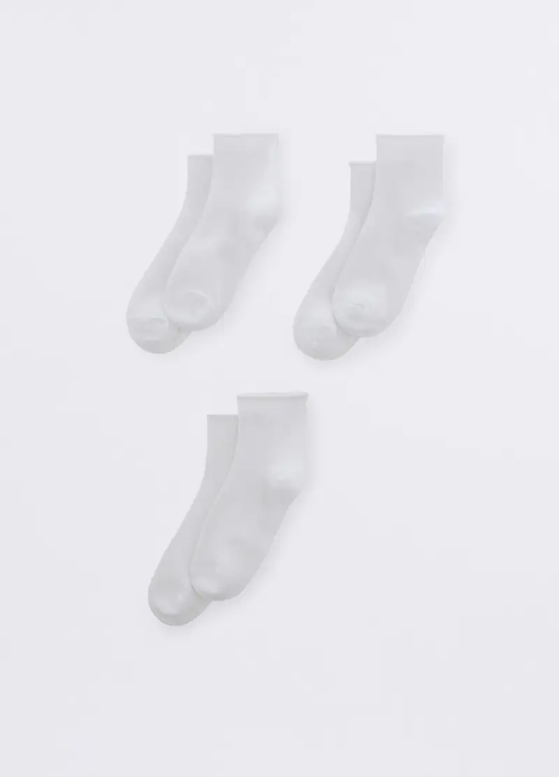 Pack 3 Calze In Viscosa Di Bamboo Stretch Donna, Bianco gesso