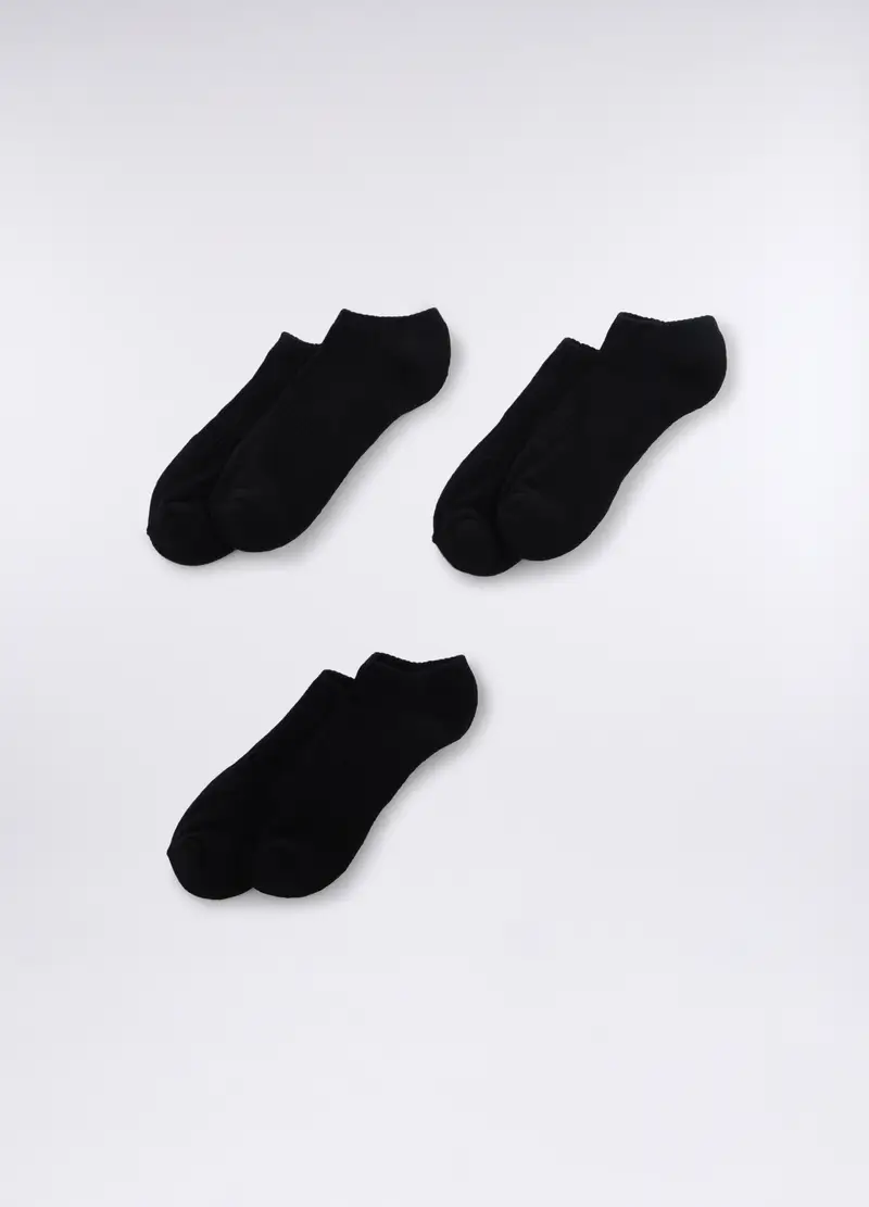 Pack 3 Fantasmini In Cotone Stretch Donna, Nero