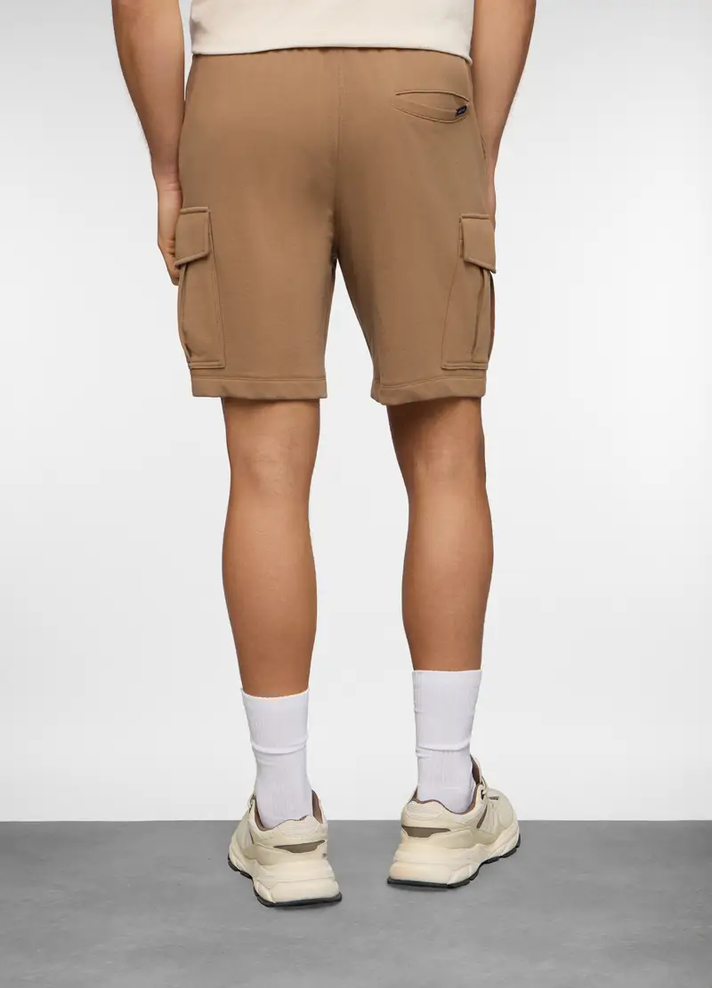 Pantaloncini Cargo In Felpa Di Cotone Uomo, Unisex, Marrone tabacco miniatura 2