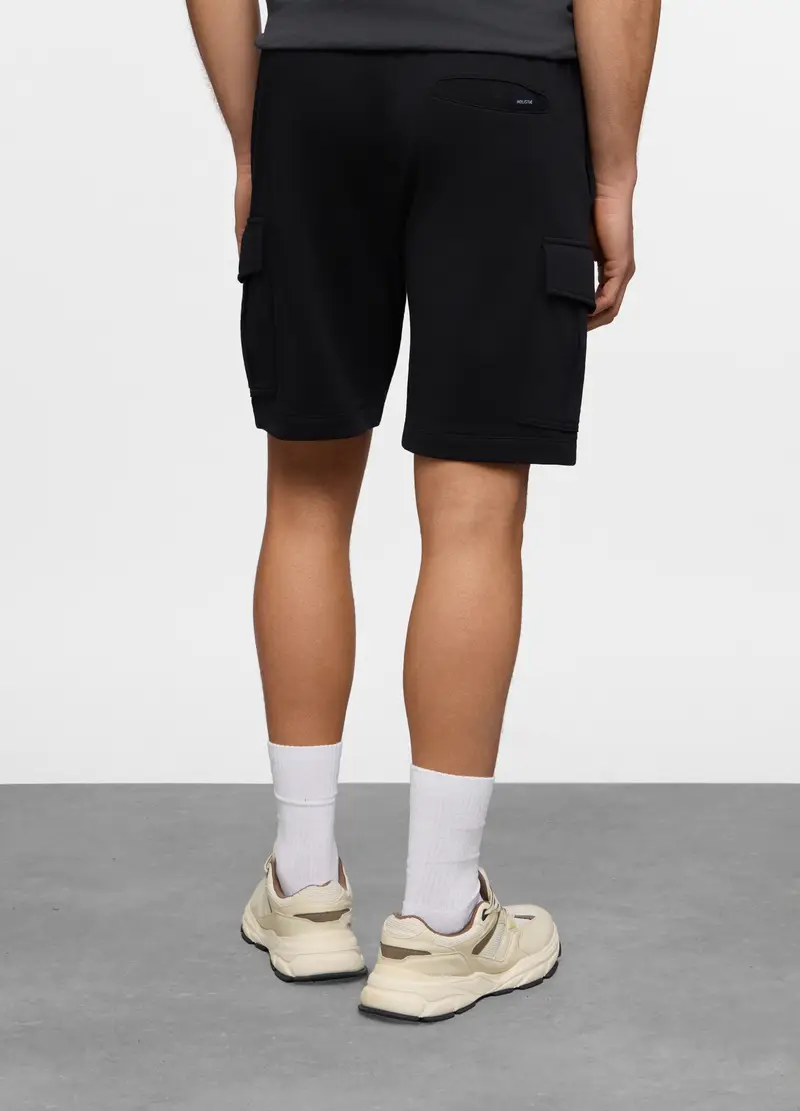 Pantaloncini Cargo In Felpa Di Cotone Uomo, Unisex, Nero miniatura 2