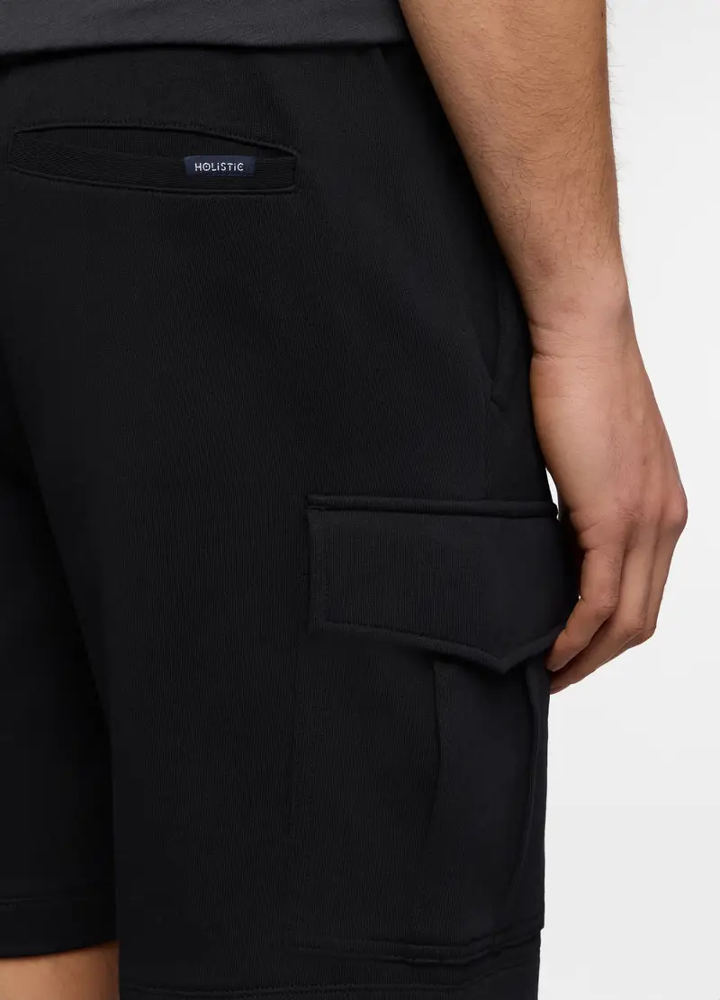 Pantaloncini Cargo In Felpa Di Cotone Uomo, Unisex, Nero miniatura 3