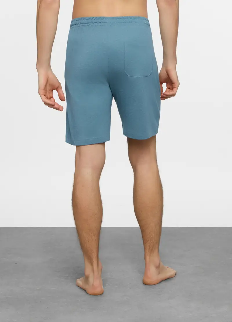 Pantaloncini Del Pigiama In Cotone Uomo, Azzurro oxford miniatura 2