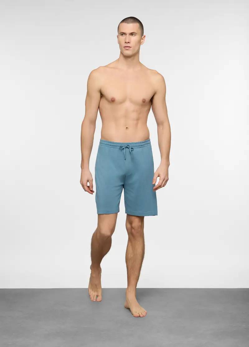 Pantaloncini Del Pigiama In Cotone Uomo, Azzurro oxford