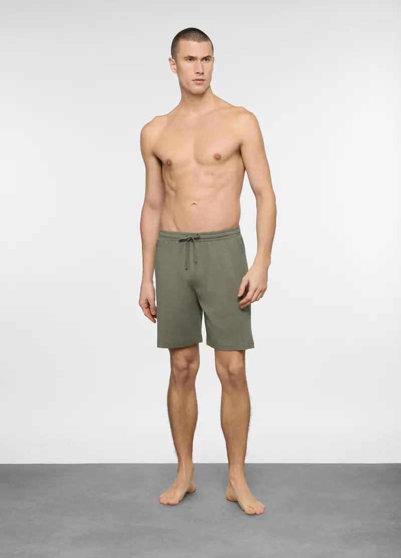 Pantaloncini Del Pigiama In Cotone Uomo, Verde antracite