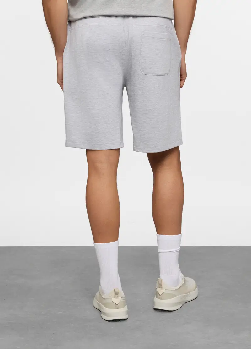 Pantaloncini In Cotone French Terry Uomo, Unisex, Grigio chiaro melange miniatura 2