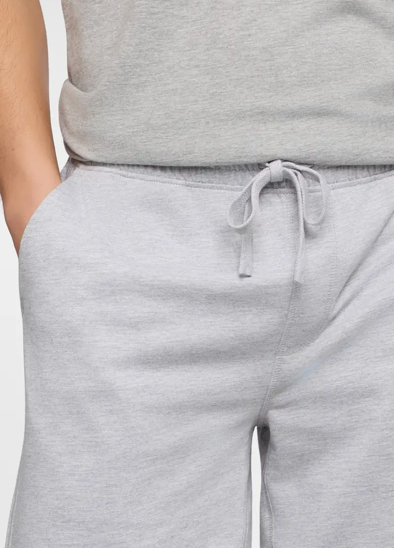 Pantaloncini In Cotone French Terry Uomo, Unisex, Grigio chiaro melange miniatura 3