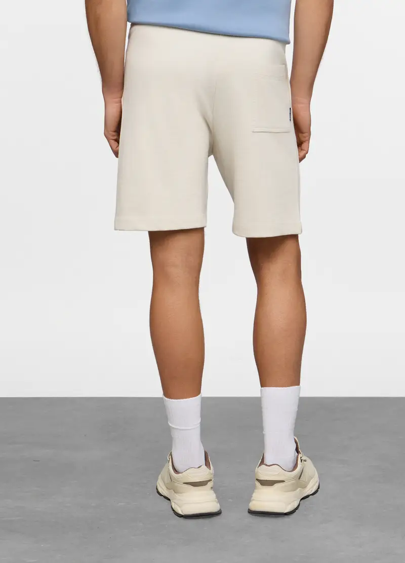 Pantaloncini In Felpa Di Cotone Uomo, Unisex, Bianco avorio miniatura 2