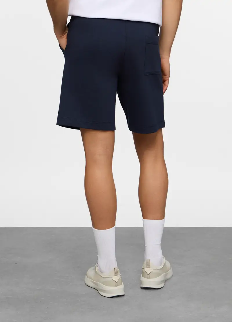 Pantaloncini In Felpa Di Cotone Uomo, Unisex, Blu scuro miniatura 2