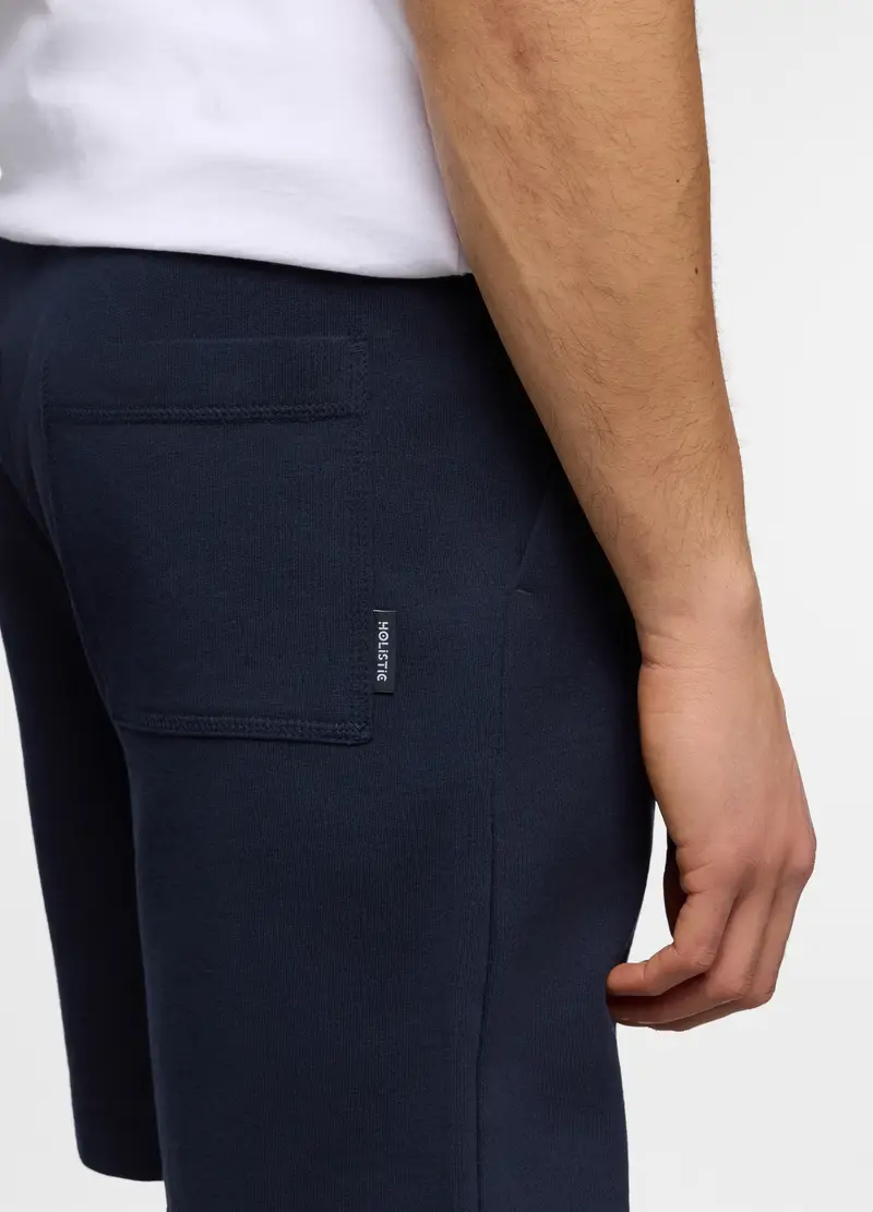 Pantaloncini In Felpa Di Cotone Uomo, Unisex, Blu scuro miniatura 3