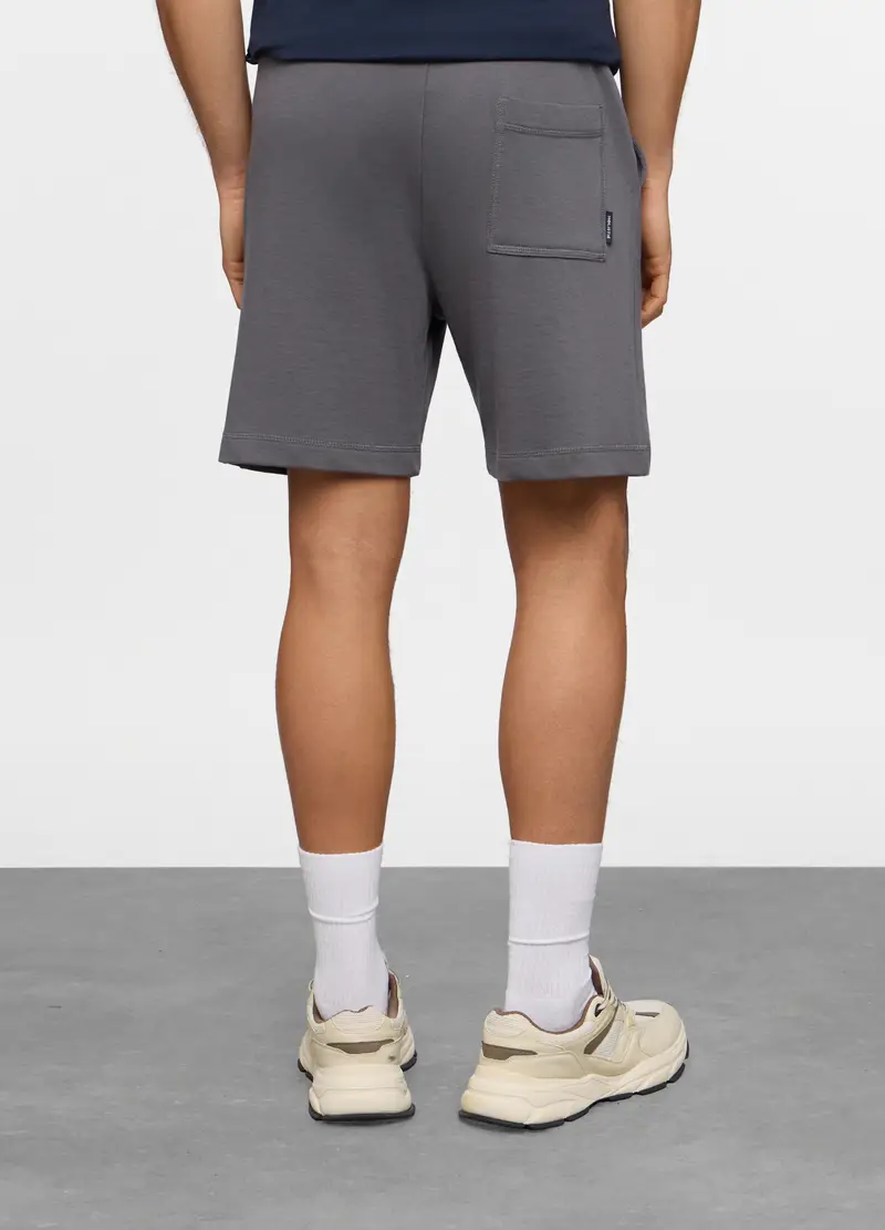 Pantaloncini In Felpa Di Cotone Uomo, Unisex, Grigio scuro miniatura 2