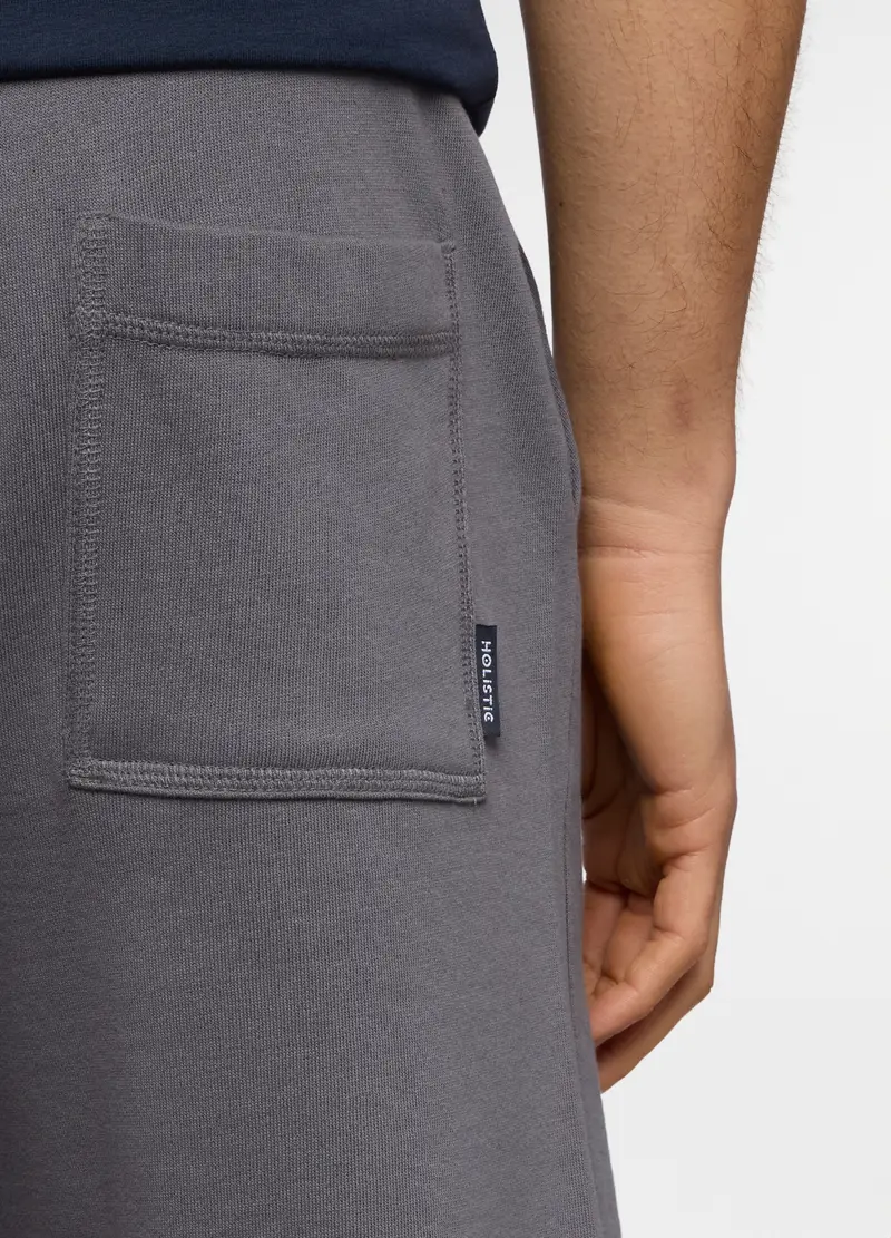 Pantaloncini In Felpa Di Cotone Uomo, Unisex, Grigio scuro miniatura 3
