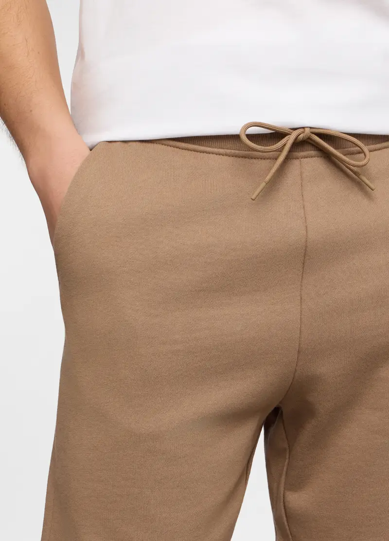 Pantaloncini In Felpa Di Cotone Uomo, Unisex, Marrone tabacco miniatura 3