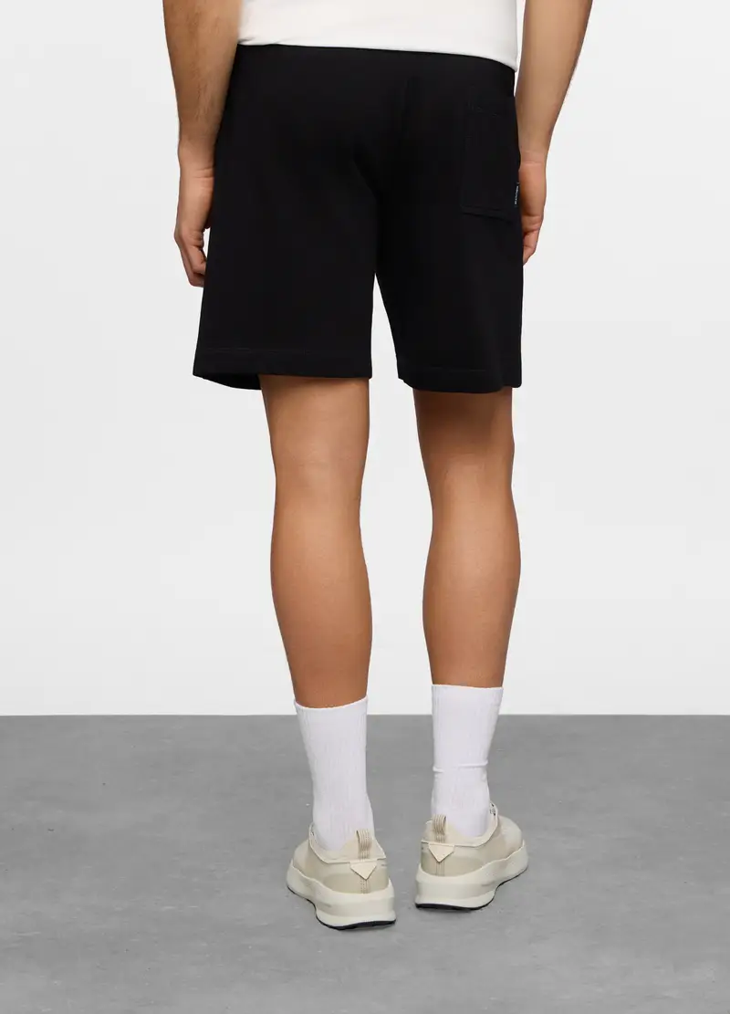 Pantaloncini In Felpa Di Cotone Uomo, Unisex, Nero miniatura 2