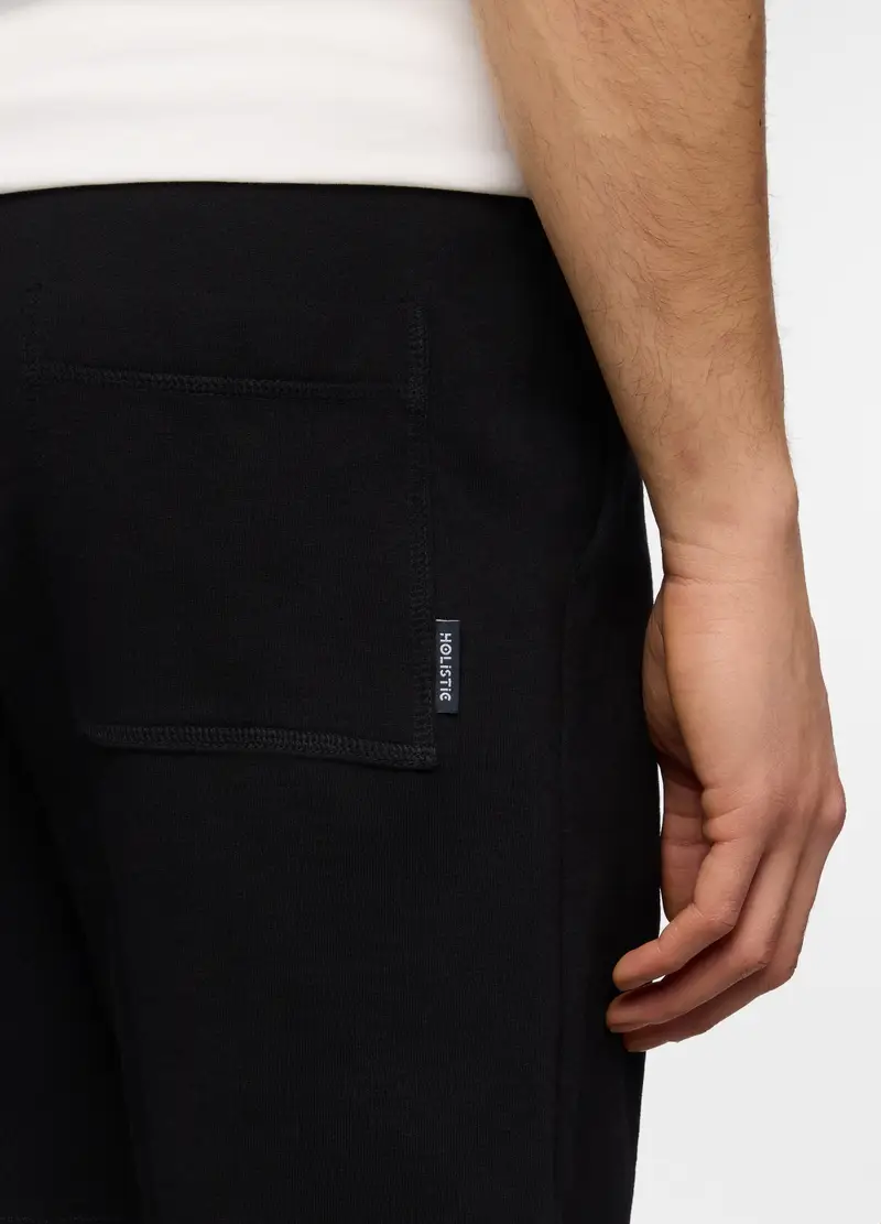Pantaloncini In Felpa Di Cotone Uomo, Unisex, Nero miniatura 3