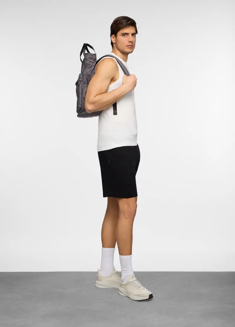 Pantaloncini In Felpa Di Cotone Uomo, Unisex, Nero