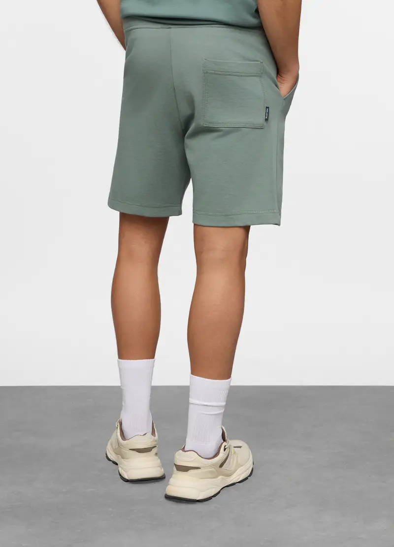 Pantaloncini In Felpa Di Cotone Uomo, Unisex, Verde salvia miniatura 2