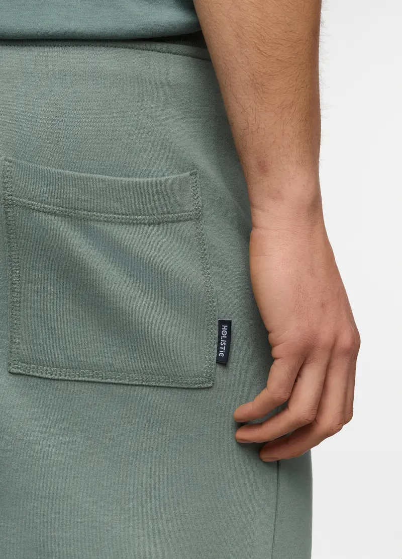 Pantaloncini In Felpa Di Cotone Uomo, Unisex, Verde salvia miniatura 3