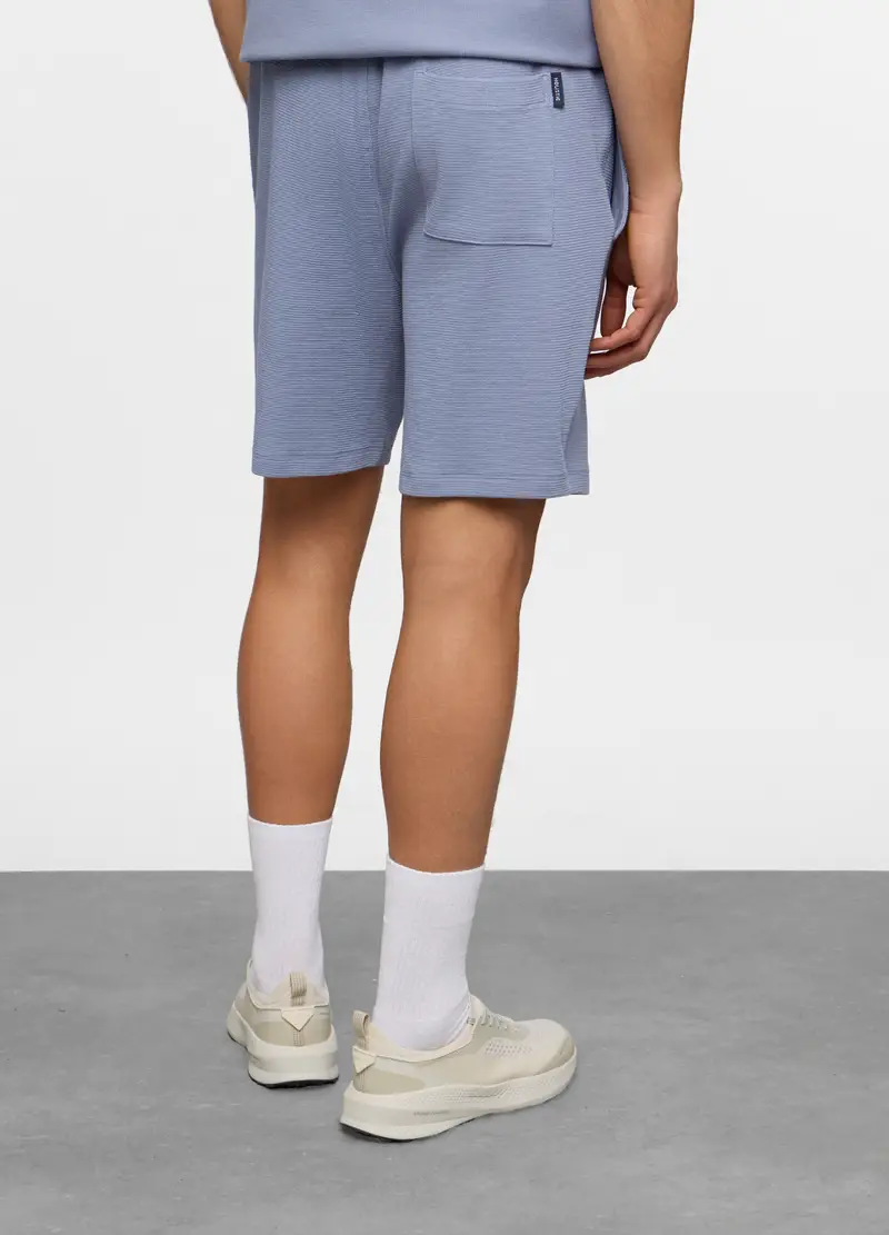 Pantaloncini In Maglia Di Cotone Uomo, Unisex, Azzurro scuro miniatura 2