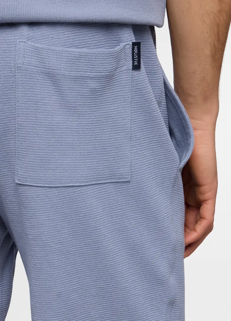 Pantaloncini In Maglia Di Cotone Uomo, Unisex, Azzurro scuro miniatura 3