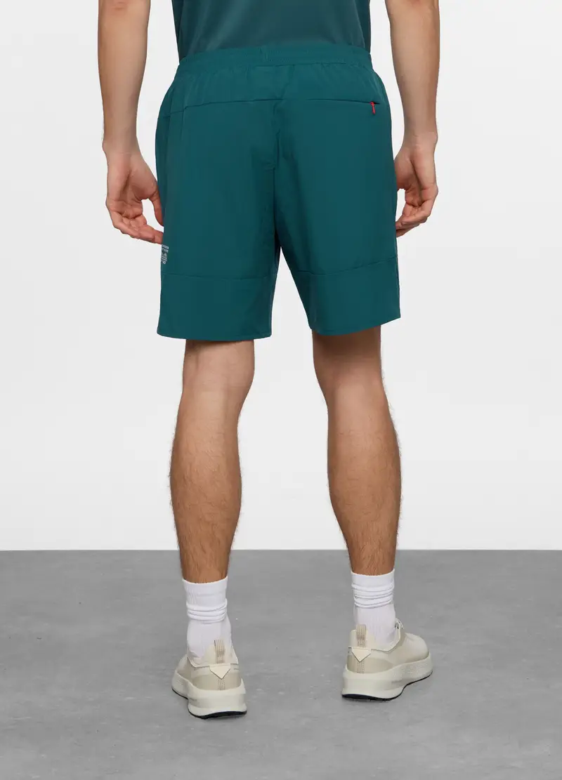Pantaloncini Sportivi In Tessuto Tecnico Uomo, Unisex, Verde ottanio miniatura 2