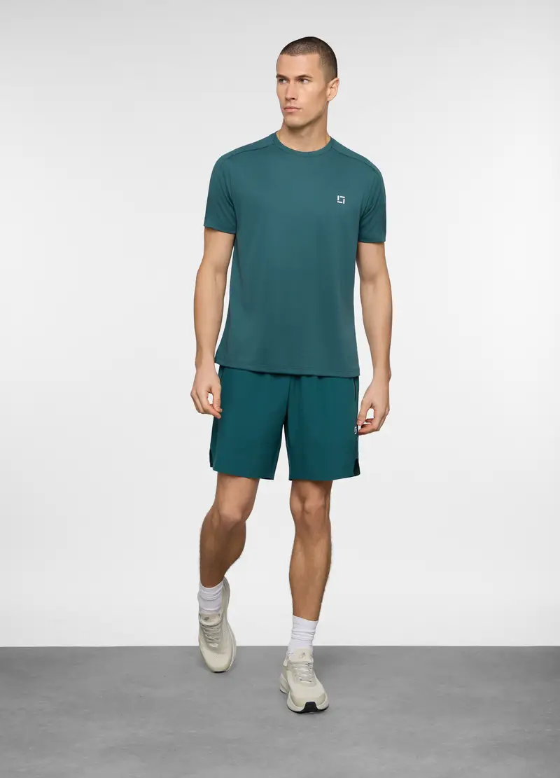 Pantaloncini Sportivi In Tessuto Tecnico Uomo, Unisex, Verde ottanio